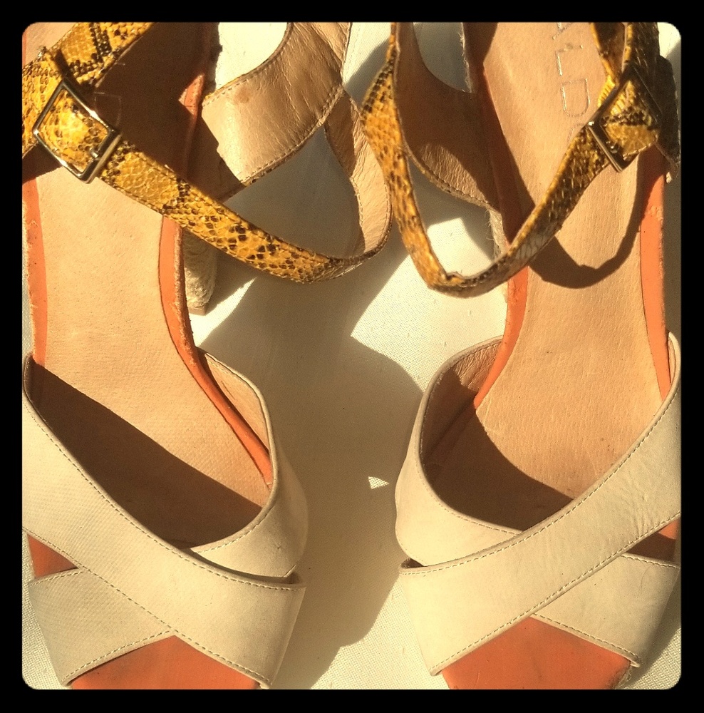 *Preowned* Aldo Platform Multi-Color Block Heels - image 1